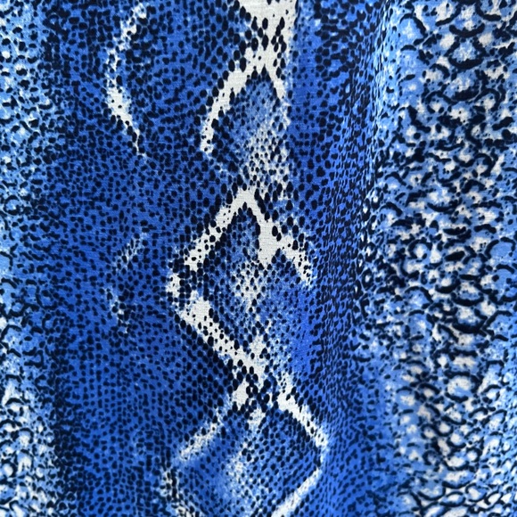 INC blue snake print top - Picture 2 of 3